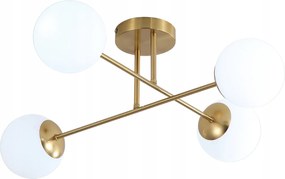 Függőlámpa Mennyezeti Csillár Gömbök szálcsiszolt arany Modern tejfehér