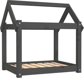 vidaXL szürke tömör fenyőfa kutyaágy 71x55x70 cm
