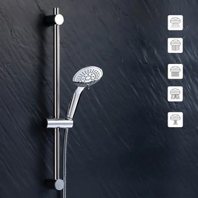 Matt ezüstszínű műanyag zuhanyszett kézi tussal 70 cm Hydro – douceur d'intérieur