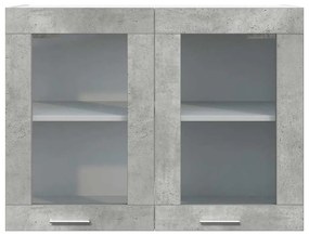 függő üvegszekrény betonszürke 80x31x60 cm