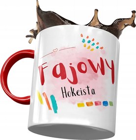 Piros Bögre Jégkorongozónak Cool Jégkorongozó Nyomtatott Fotóval