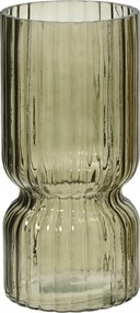 Üveg váza átlátszó bordázott 11x23cm 1db