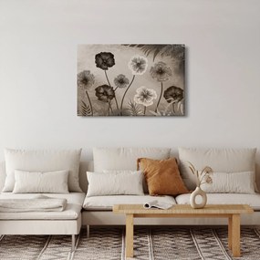 Kép - Rajzolt virágok (90x60 cm)