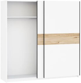 BERNO 200 cm. Gardróbszekrény Fehér/Tölgy Színben