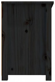 fekete tömör fenyőfa TV-szekrény 114 x 35 x 52 cm