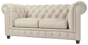 Krémszínű bársony kanapé 184 cm Cambridge – Ropez