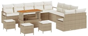 vidaXL Kerti Kanapé Szett párnával tárolóval 14 pcs Beige és krém