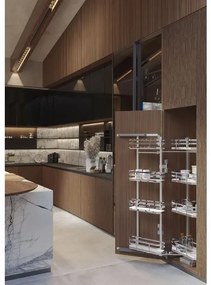 Konyhai fémrács, kamravasalat, 450mm, króm-fehér, csillapított záródás,  8 kosár SIGE, Infinity Plus 230B