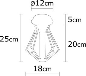 Oylat N-1039 fekete vas függőlámpa, Ø18 cm