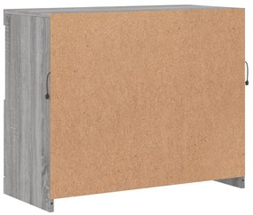 szürke sonoma színű tálalószekrény LED-ekkel 81 x 37 x 67 cm