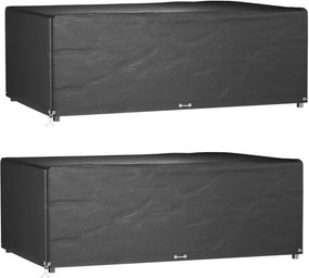 vidaXL 2 db téglalap alakú kerti bútorhuzat 12 fűzőlyukkal 213x132x75
