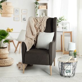 Kényelmes fotel, barna/bükk, BREDLY