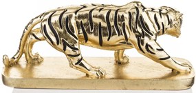 Tropical design nagy méretű arany-fekete tigris szobor otthon dekorációs figura 19x45x12cm