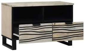 TV Szekrény fiókkal Fehér 70 x 33 x 46 cm tömör mangófa