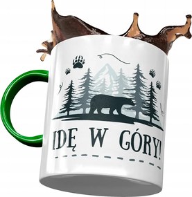 Zöld bögre macival Aranyos mackó ajándék fényképes nyomtatással