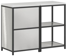 Konyhai Tároló Készlet polcokkal 2 pcs Ezüst 120 x 50 x 92 cm