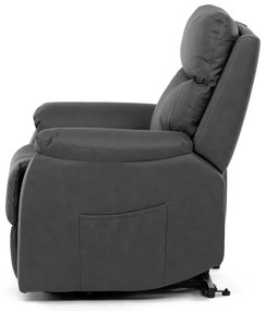 Elektromos vezérlésű szürke vintage dönthető fotel. TV-5874 GREY