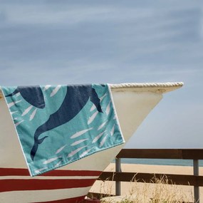 Kék strandtörölköző 90x180 cm Dolphin – DecoKing