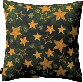 Párnahuzat 50x50 arany csillagok zöld alapon