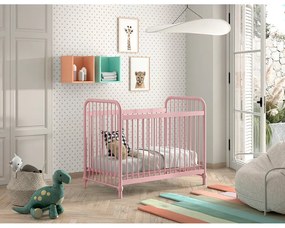 Rózsaszín fém babaágy 60x120 cm BRONXX – Vipack