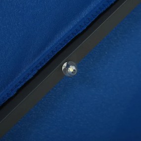azúrkék konzolos napernyő LED-fényekkel és acélrúddal 300 cm