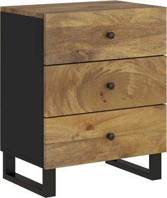 vidaXL tömör mangófa és szerelt fa éjjeliszekrény 50 x 33 x 62 cm