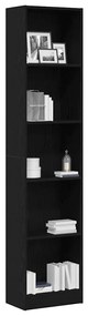 fekete tölgy szerelt fa könyvespolc 40x24x176 cm