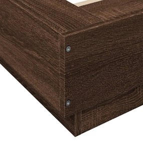 barna tölgyszínű szerelt fa ágykeret LED-del 90 x 200 cm