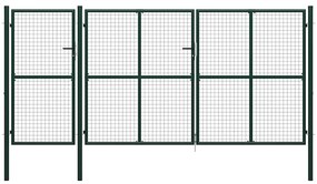 vidaXL zöld acél kerti kapu 400 x 150 cm