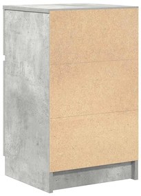 betonszürke szerelt fa éjjeliszekrény 39x35x65 cm