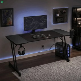 NERO karbon gamer asztal 140 × 60 cm