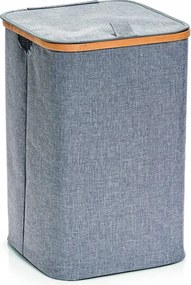 Zeller, szennyestartó kosár 33x55cm, vászon/bambusz, szürke