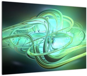 Zöld absztrakció kép (üvegen) (70x50 cm)