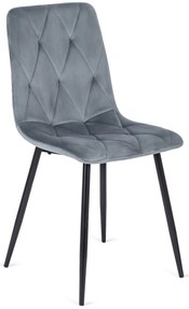 Szürke bársony étkezőszék ROBIN