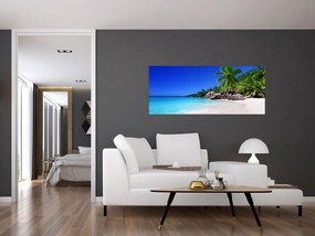 Kép a strandról a Praslin szigeten (120x50 cm)