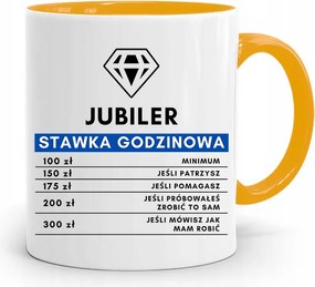 Ékszerésznek Bögre Sárga Óradíj Ajándék fényképes nyomtatással