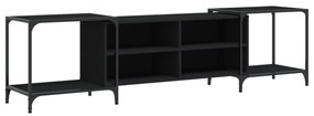 fekete szerelt fa TV-szekrény 203 x 37 x 50 cm