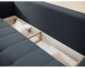 Kék zsenília kinyitható-tárolóhelyes kanapé 242 cm Weltton – ELTAP