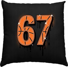 67-es Six Seven Viral kosárlabda párna Gyerekeknek, fekete