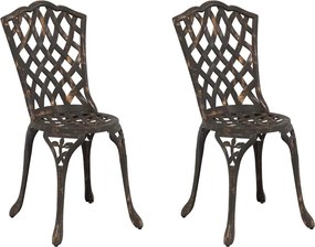 vidaXL Kerti Szék 2 pcs Bronz 39 x 40 x 87cm Alumínium