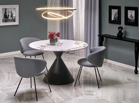Garet kör étkezőasztal fehér márvány 120cm