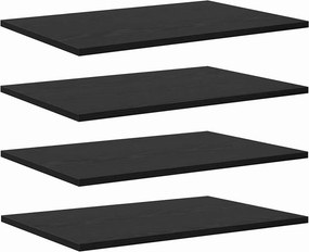 vidaXL Polcos könyvespolc 4 pcs Fekete 60 x 40 x 1,5 cm Faanyag