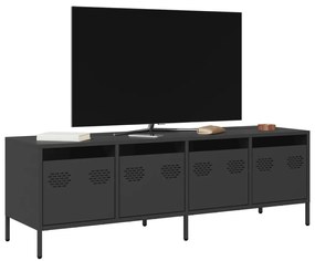 fekete hidegen hengerelt acél TV-szekrény 135 x 39 x 43,5 cm