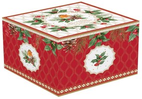 Karácsonyi porcelán kávés csésze 2 db vörösbegy díszdobozban Christmas Berries