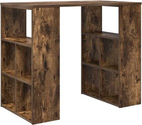 vidaXL Asztal polcokkal Füstölt tölgy 90 x 50 x 75 cm Faanyag