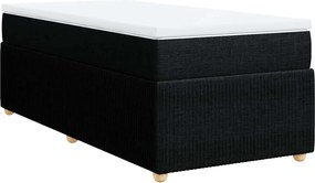 vidaXL fekete szövet rugós ágy matraccal 100 x 200 cm