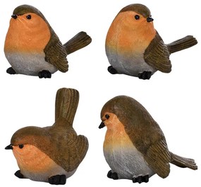 Vörösbegy polyresin szobor, S, A típus, kültéri és beltéri dekorációs kiegészítő