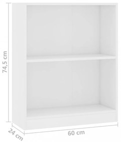 fehér szerelt fa könyvespolc 60 x 24 x 76 cm
