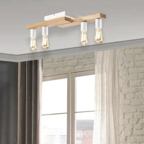 Felületre szerelhető csillár MATTE 4xE27/15W/230V fehér/tölgy