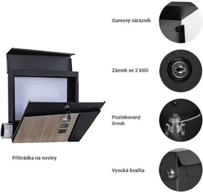 STILISTA Postaláda újságtartóval Seoul 37 x 37 x 10 cm